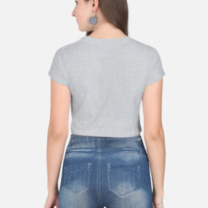 Alternative view of Crop Top - Grey